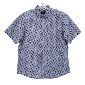 Rodd & Gunn Deep Ocean Shirt mens 3XL Sports Fit Blue Short Sleeve Button Front
